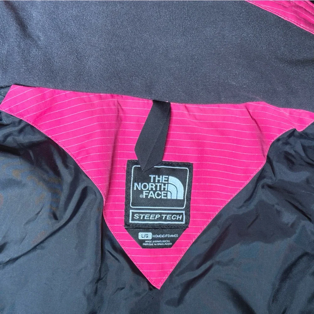 RARE The North Face Steep Tech Pink Colorblock Parka Ski Jacket Women’s large - Picture 9 of 16
